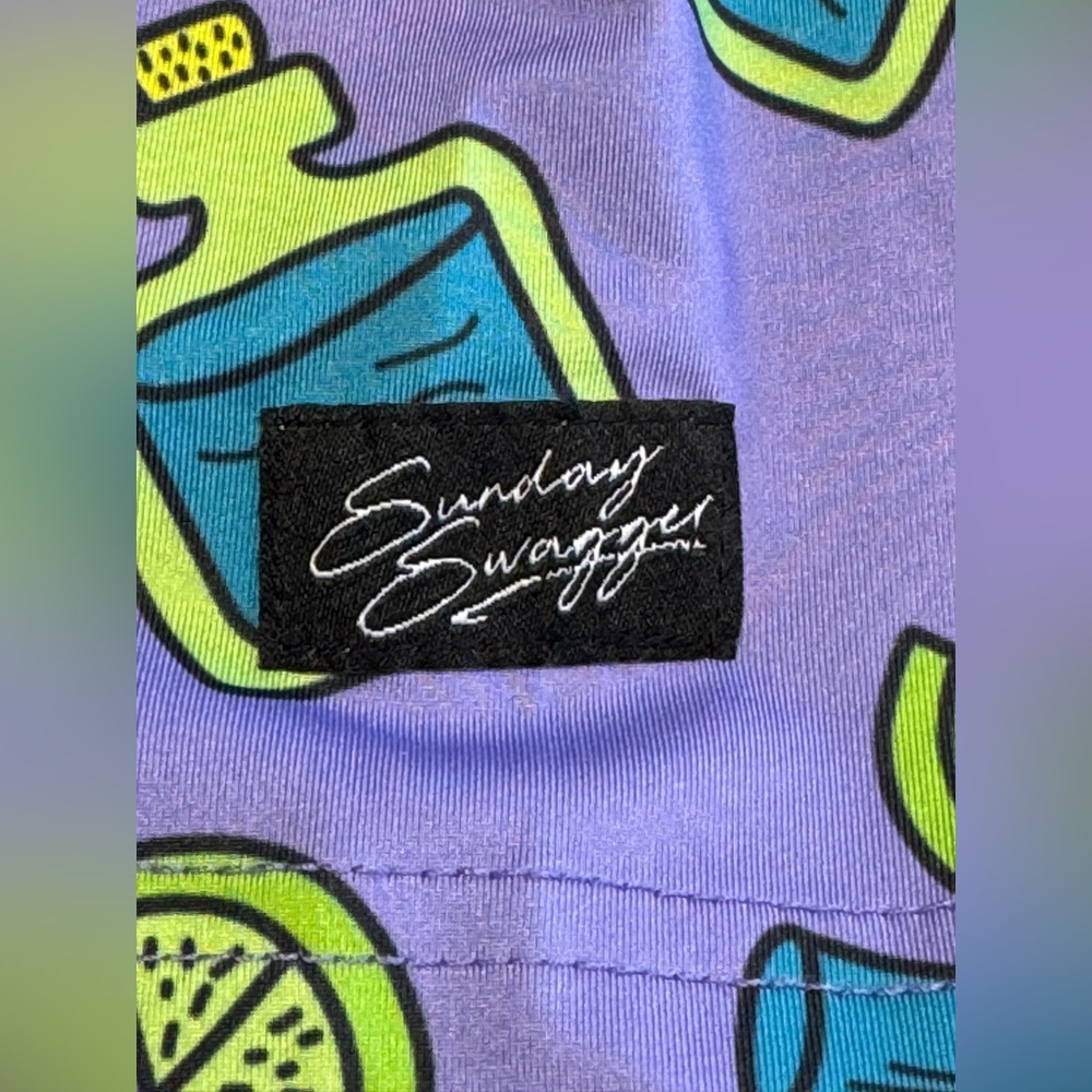Sunday Swagger Golf Polo Tequila All Over Print Size Medium Stretch - Picture 4 of 8